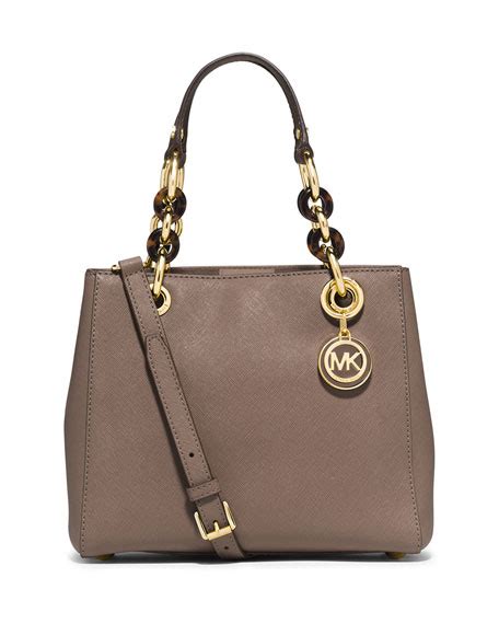 michael kors cynthia small north south satchel dark dune|Michael Kors Cynthia SMALL Leather Satchel in DARK DUNE: .